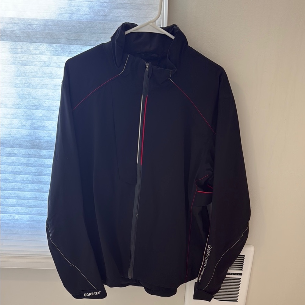 GORE-TEX Black Performance Jacket with Red Accents